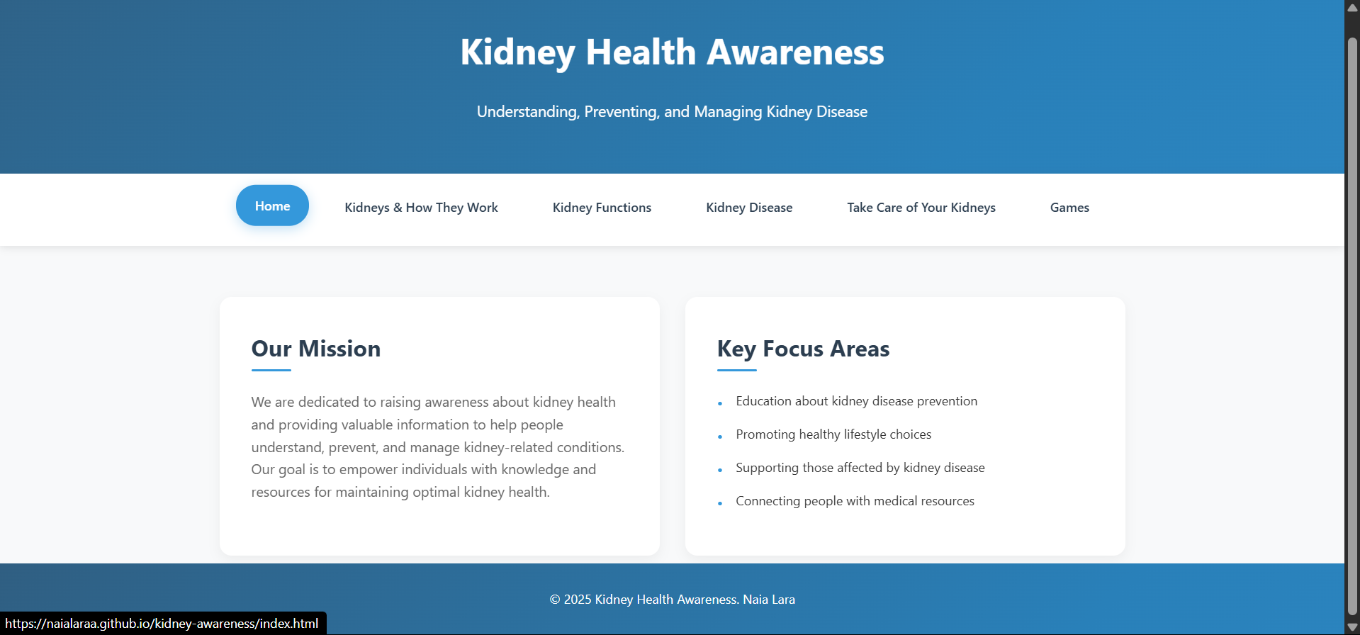 Kidney Website Screenshot1